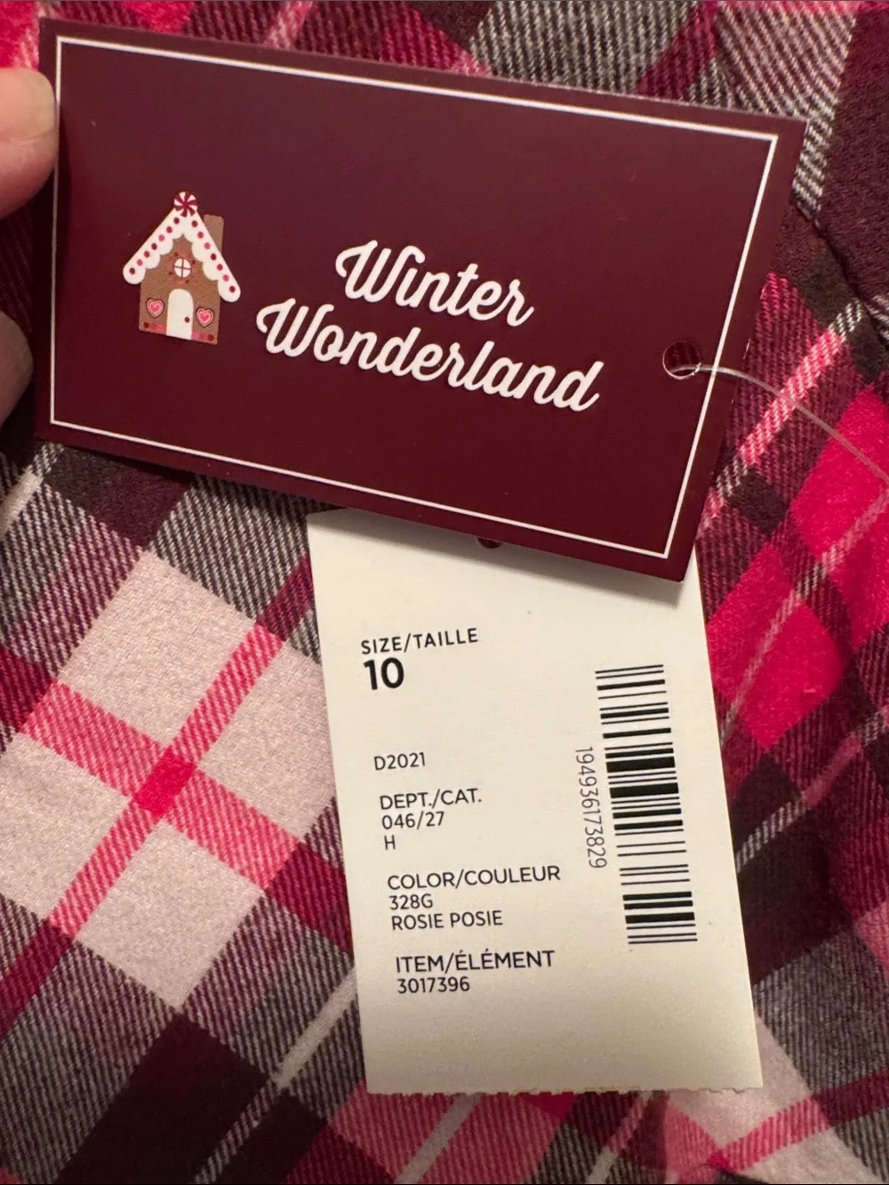 Gymboree Fuchsia and Burgundy Plaid Long-Sleeve Cotton Flannel Dress